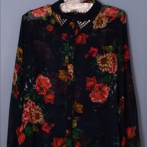 Floral Sheer Blouse